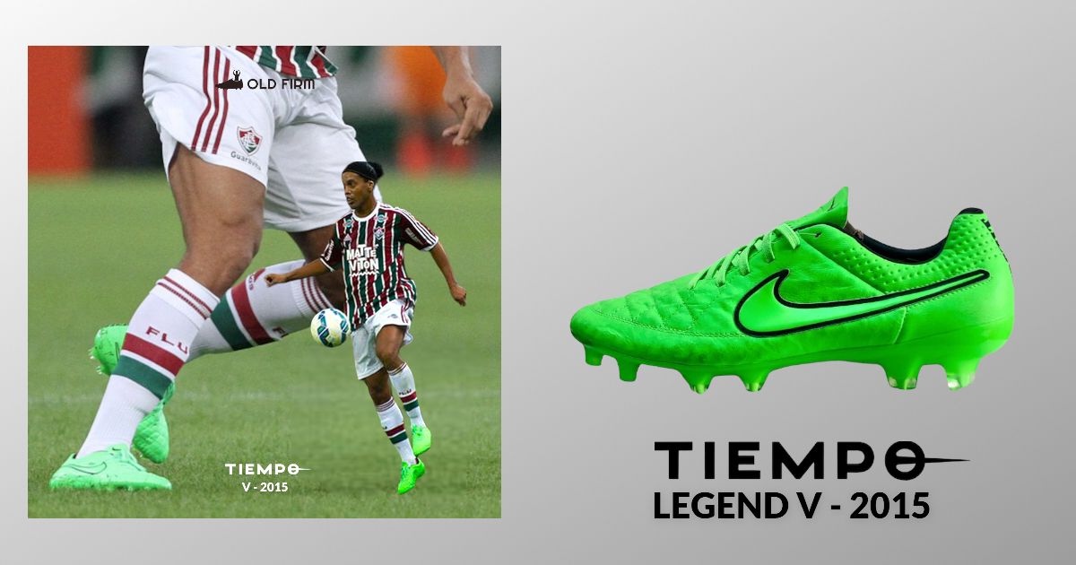 Ronaldinho Chuteira Nike Tiempo Legend V Verde 2015