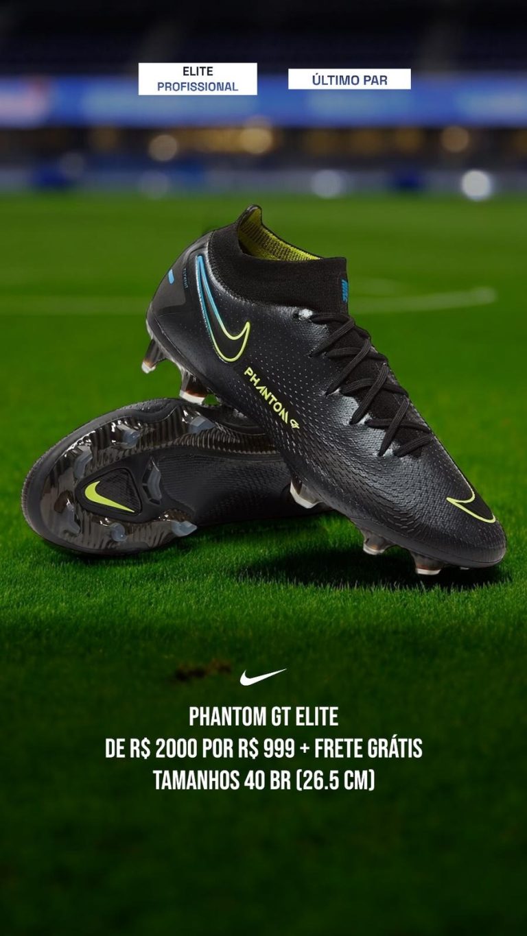 chuteira nike phantom gt elite fg preta
