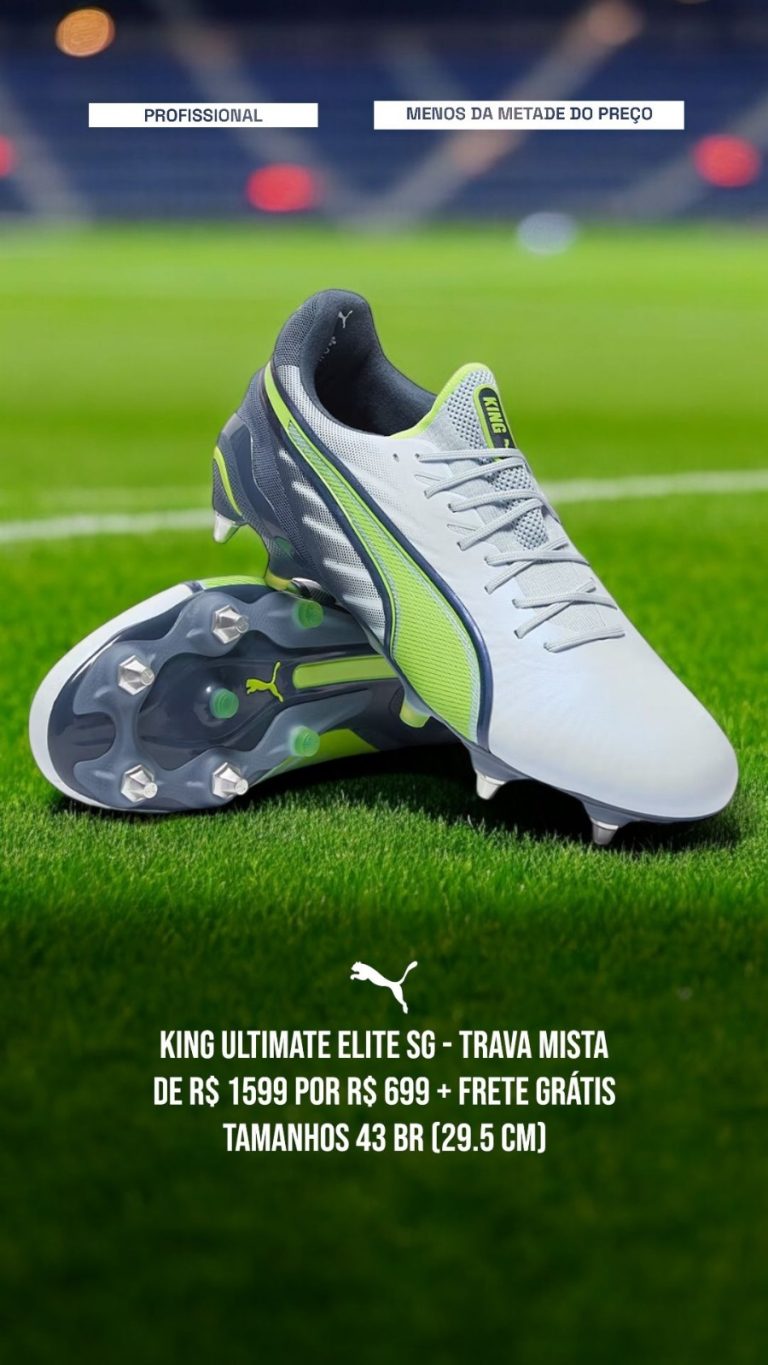 chuteira puma king ultimate sg trava mista branca