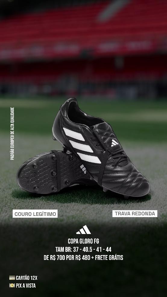 Chuteira adidas copa gloro fg preta couro campo