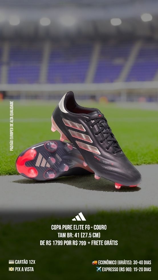chuteira copa pure II elite fg couro campo