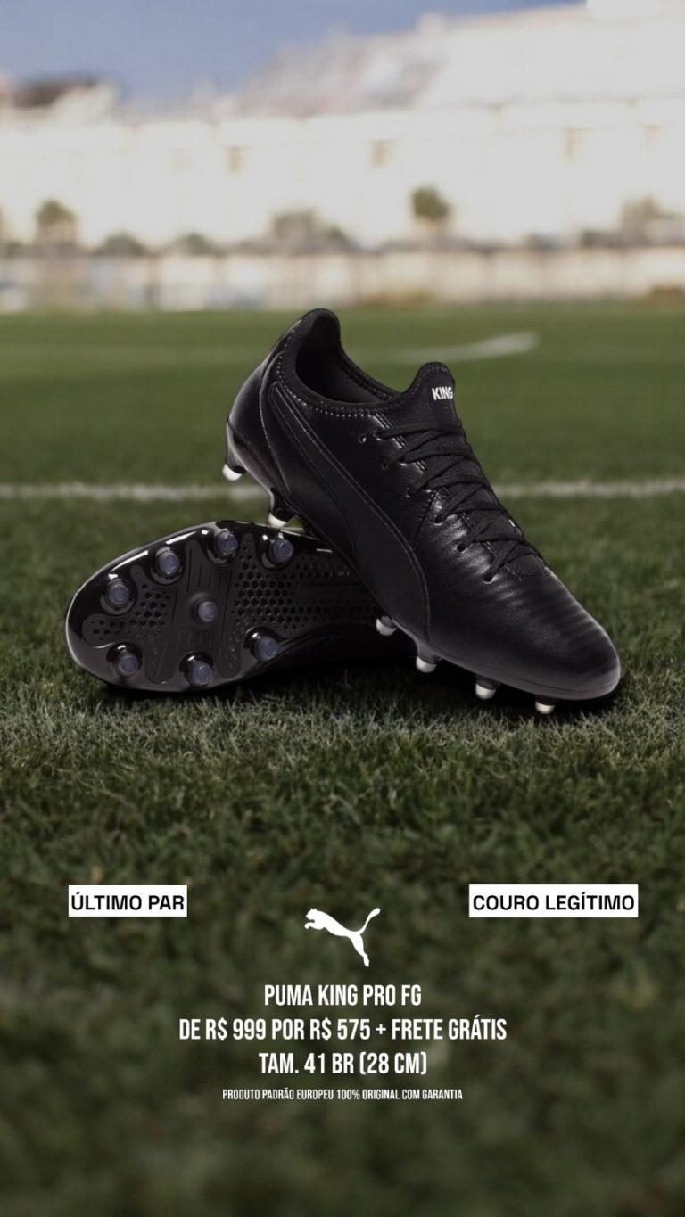 chuteira puma king pro fg preta couro